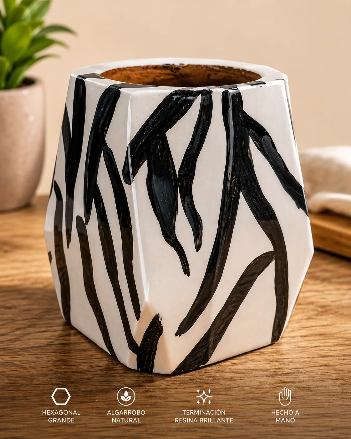 Mate Hexagonal Cebra Brillante ElyVentas